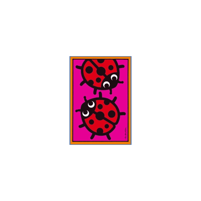POSTCARD LADY BUG PINK