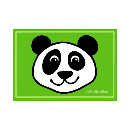 POSTCARD PANDA GREEN