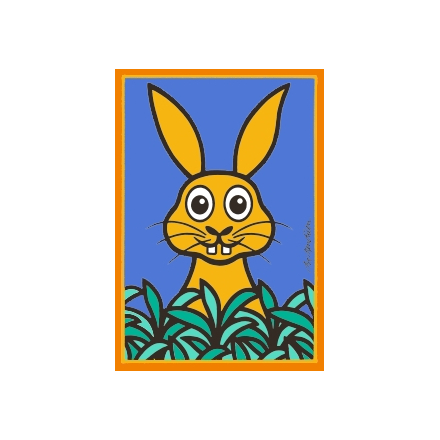 POSTCARD RABBIT NAVY