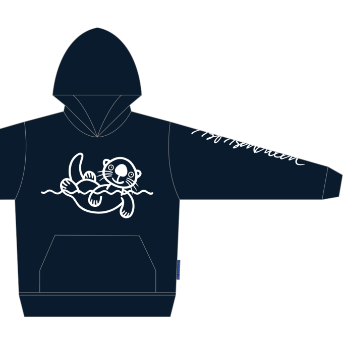 SWEATSHIRT ADULT W HOOD SEA OTTER NAVY