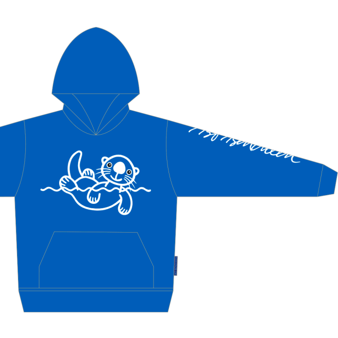 SWEATSHIRT ADULT W HOOD SEA OTTER BLUE