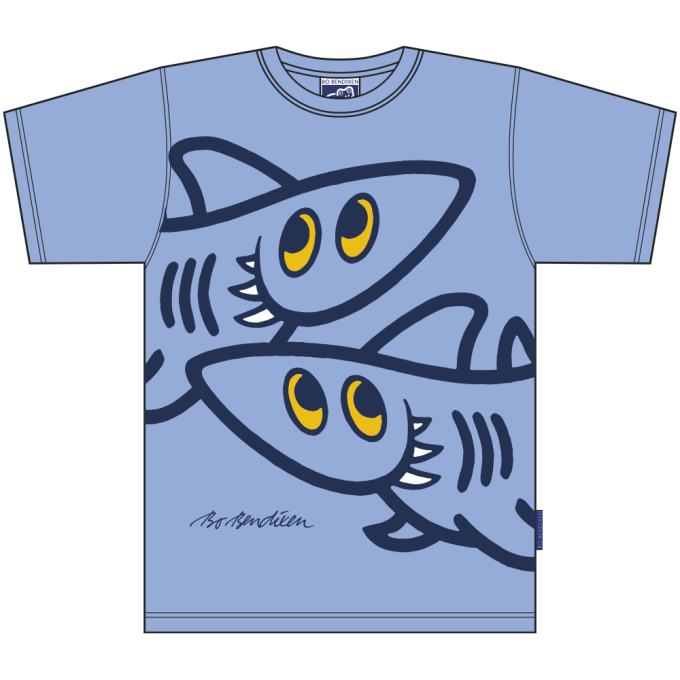 T-SHIRT VOKSEN SJOVE HAJER LYSEBL