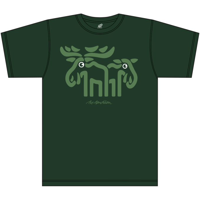 T-SHIRT VOKSEN ELGE FLASKEGRN