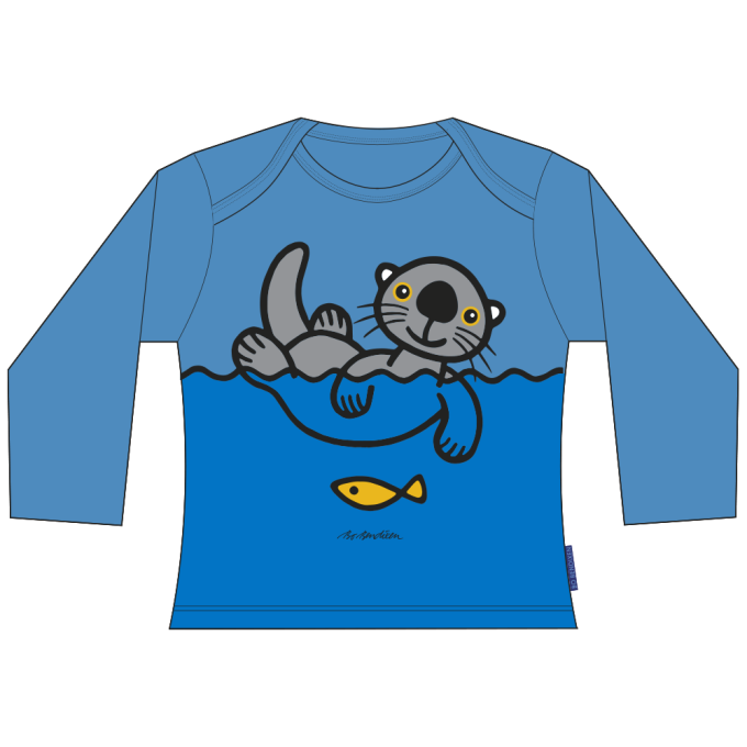 T-SHIRT LONG SLEEVES SEA OTTER BLUE